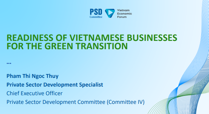 READINESS OF VIETNAMESE BUSINESSES  FOR THE GREEN TRANSITION