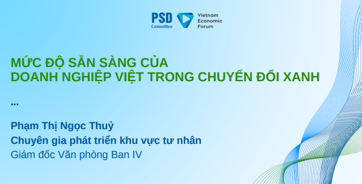 MỨC ĐỘ SẴN SÀNG CỦA  DOANH NGHIỆP VIỆT TRONG CHUYỂN ĐỔI XANH